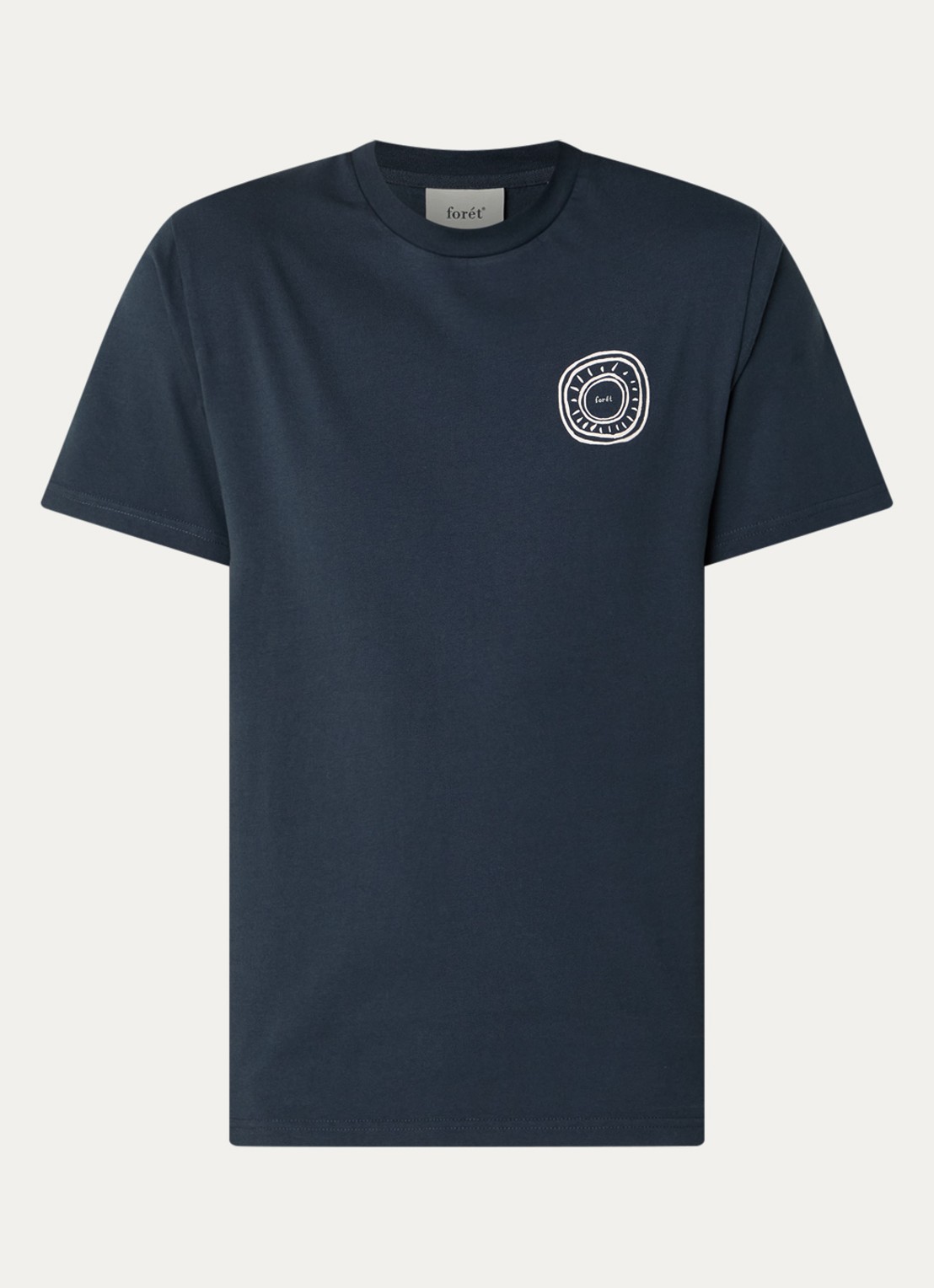forét Nova T-shirt van  katoen met logo- en backprint - voorkant 2 indigo