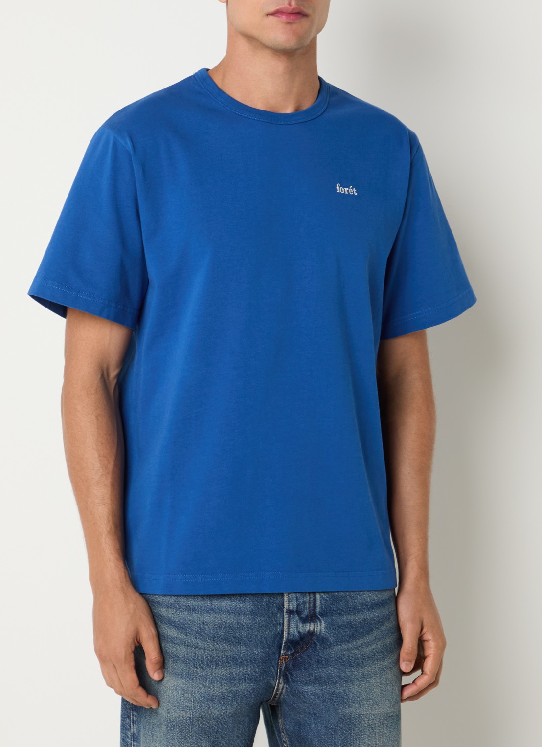 forét Oak T-shirt met logo - detail 4 blauw