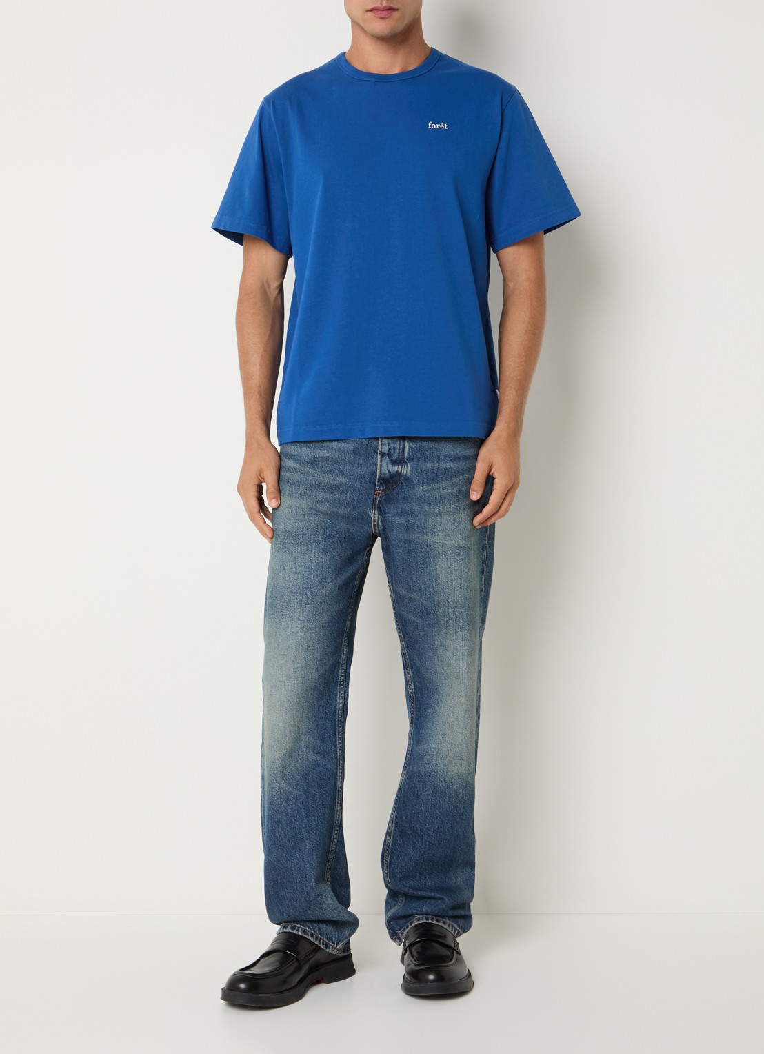 forét Oak T-shirt met logo - voorkant 3 blauw