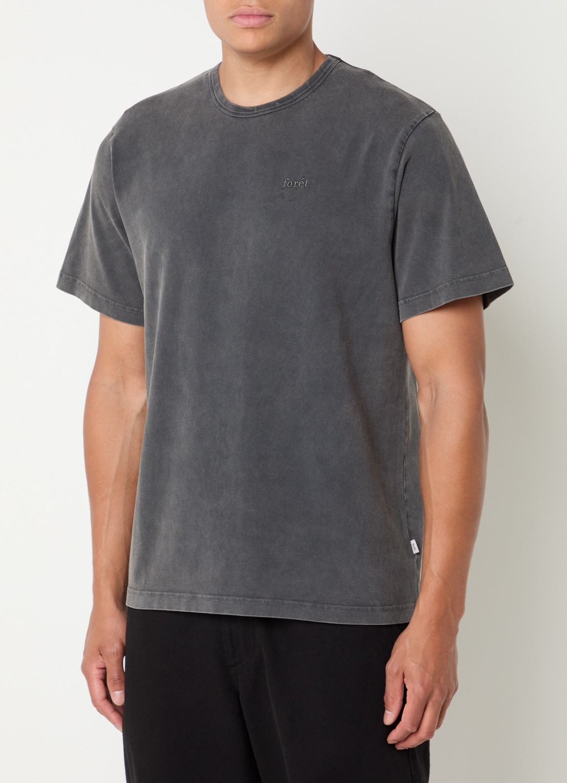 forét Oak T-shirt met logoborduring - detail donkergrijs