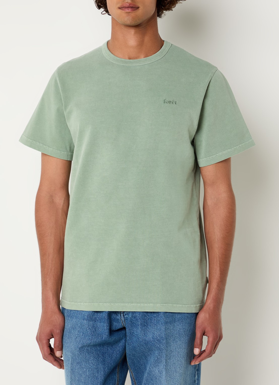 forét Oak T-shirt met logoborduring - detail 4 lichtgroen