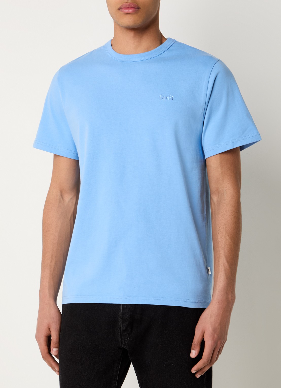 forét Oak T-shirt van  katoen met logoborduring - detail 4 lichtblauw