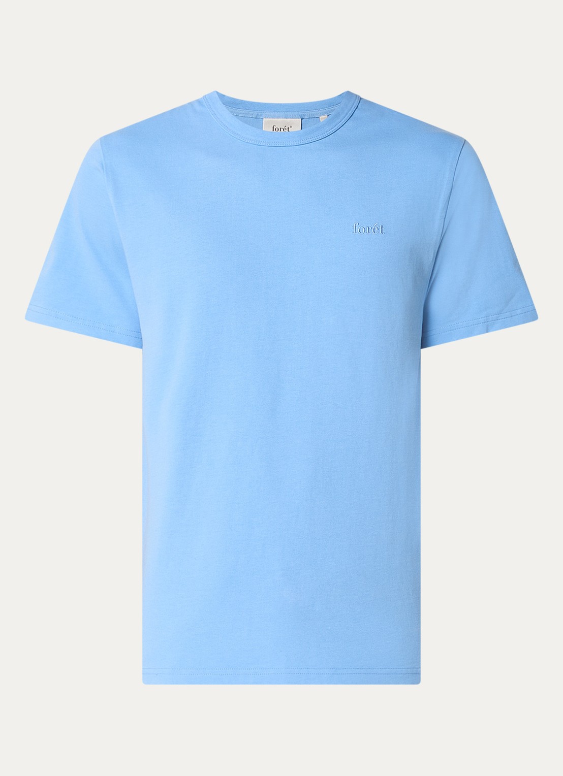 forét Oak T-shirt van  katoen met logoborduring - voorkant 2 lichtblauw