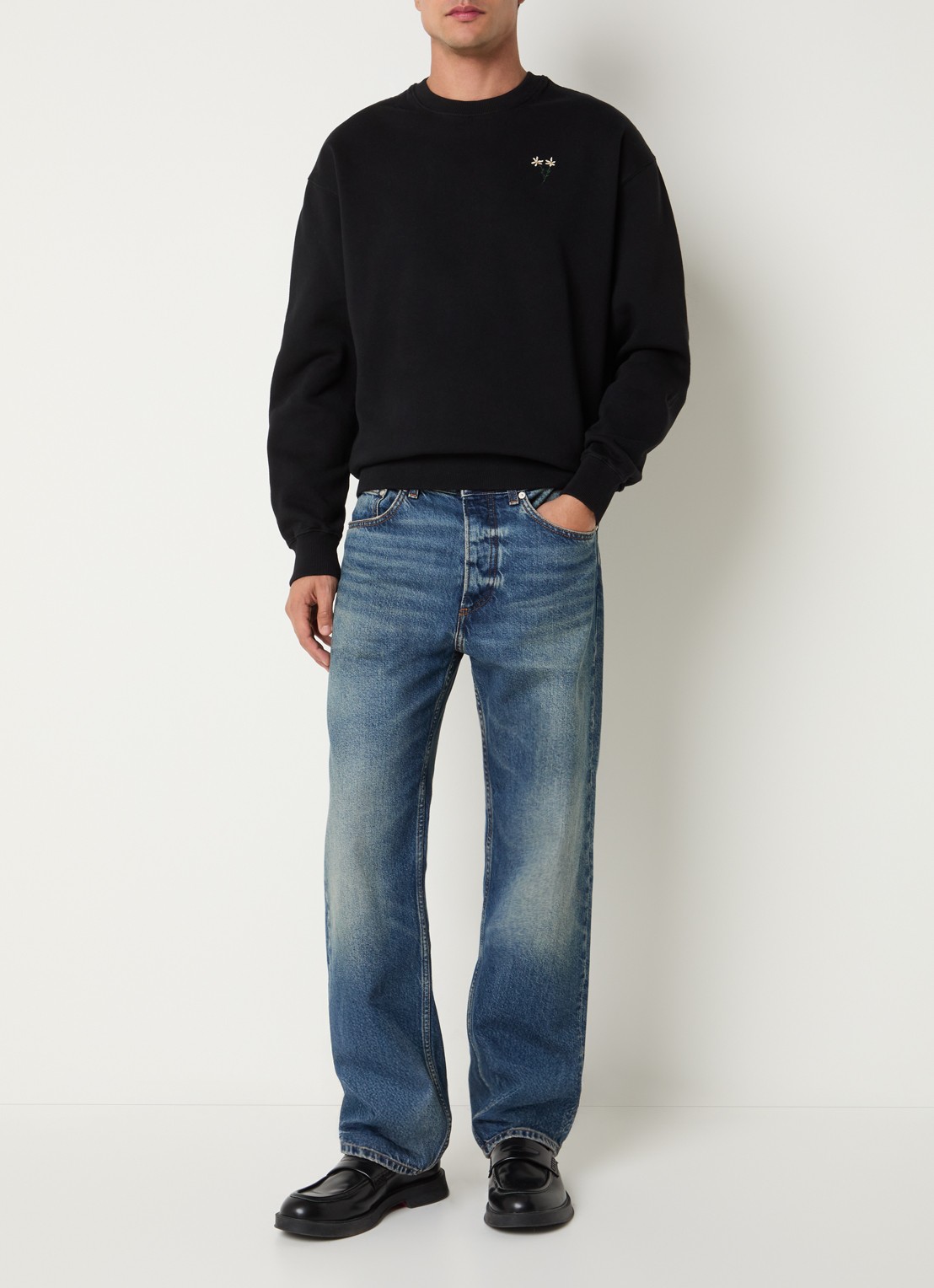 forét Posy sweater met logo - voorkant 2 zwart