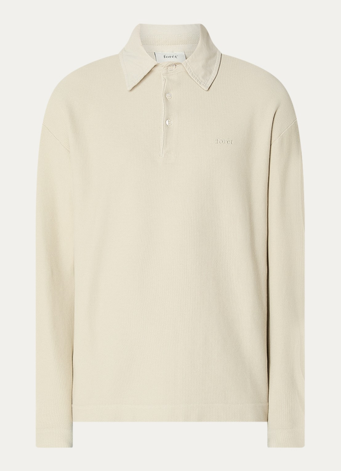 forét Regular fit polo met structuur - voorkant 2 beige