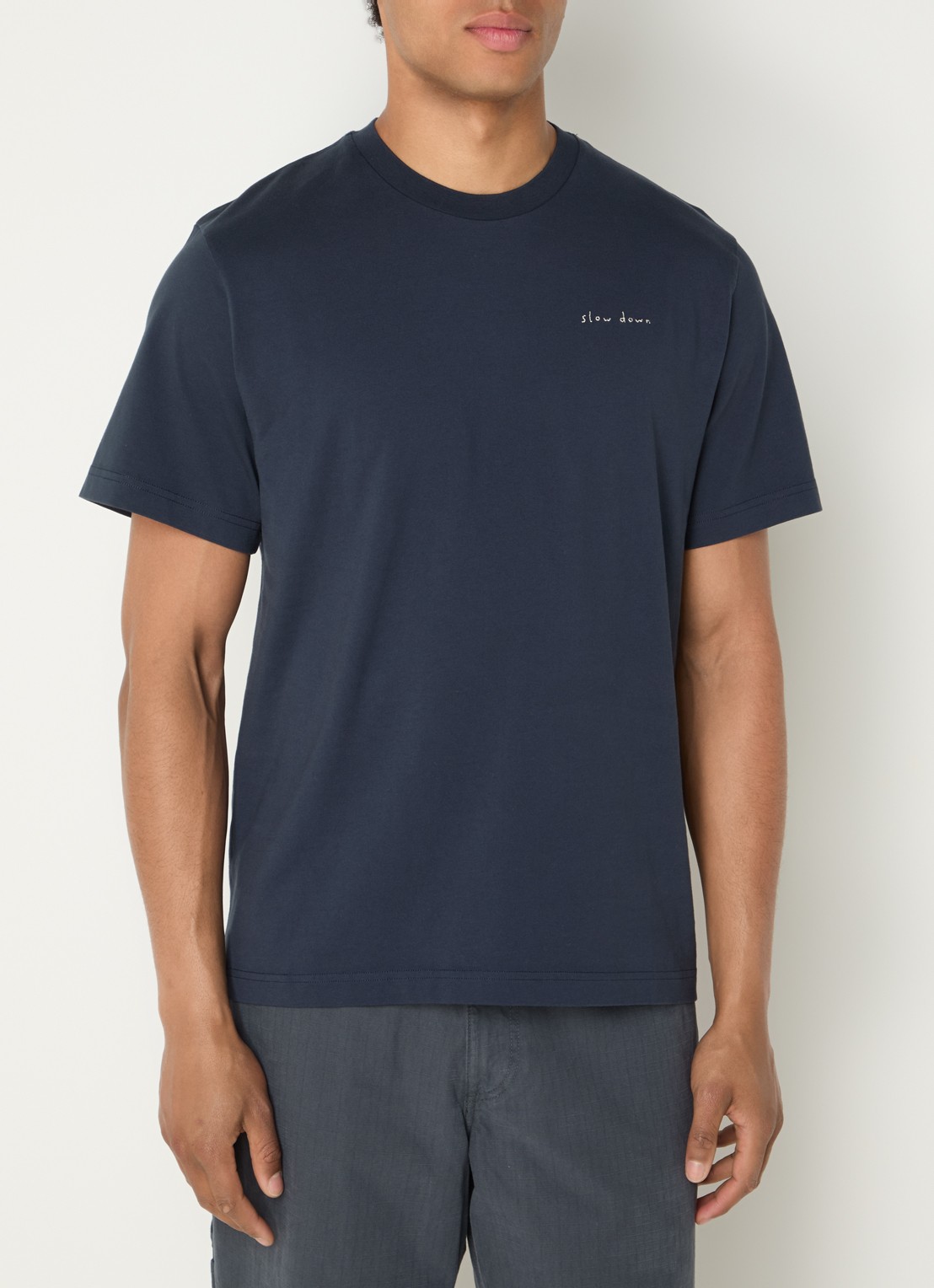 forét T-shirt met borduring - detail 3 donkerblauw