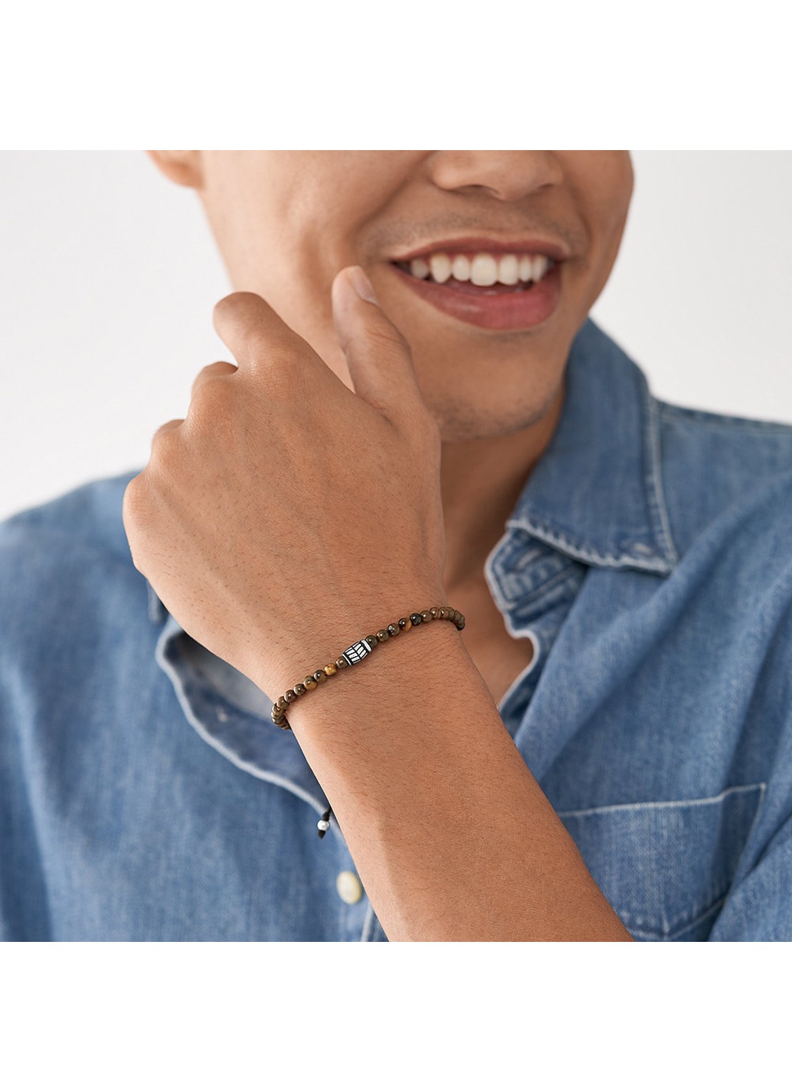 Fossil Armband met kralen JF04413040 - detail 4 bruin
