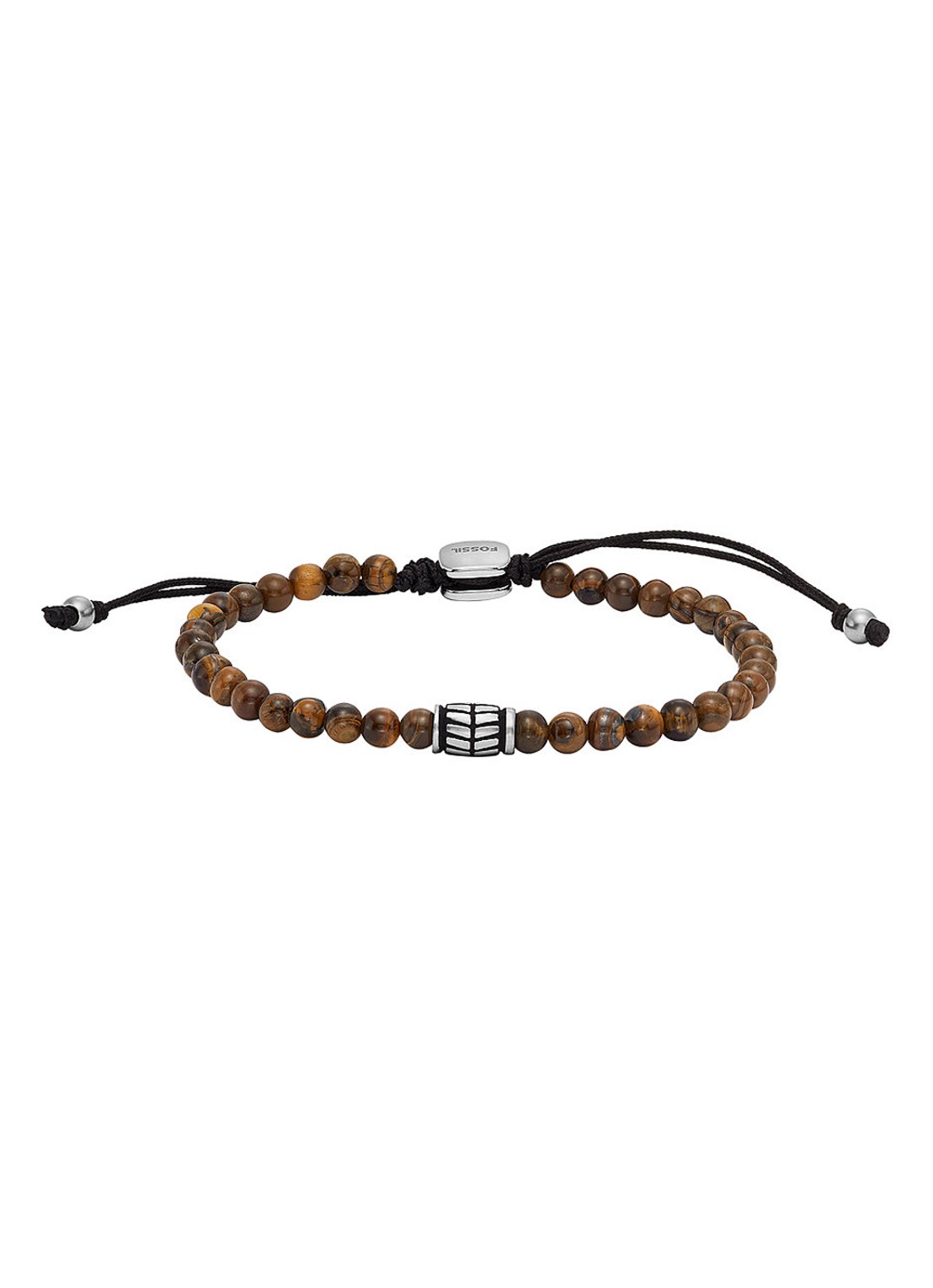Fossil Armband met kralen JF04413040 - voorkant bruin