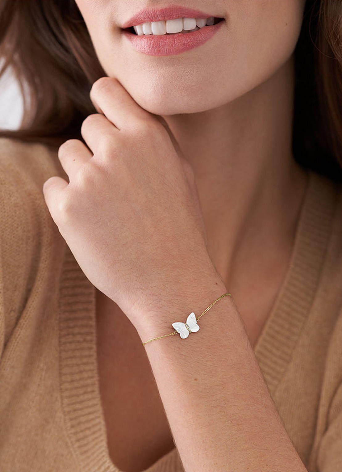 Fossil Armband met kristal JF04425710 - voorkant 2 goud