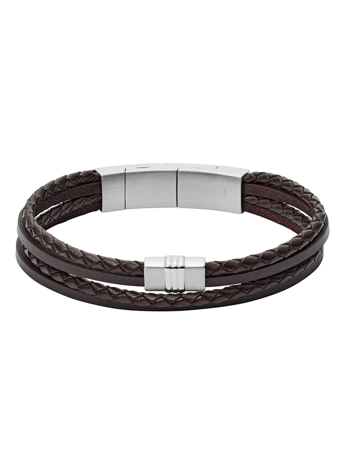 Fossil Armband van leer JF02934040 - voorkant bruin