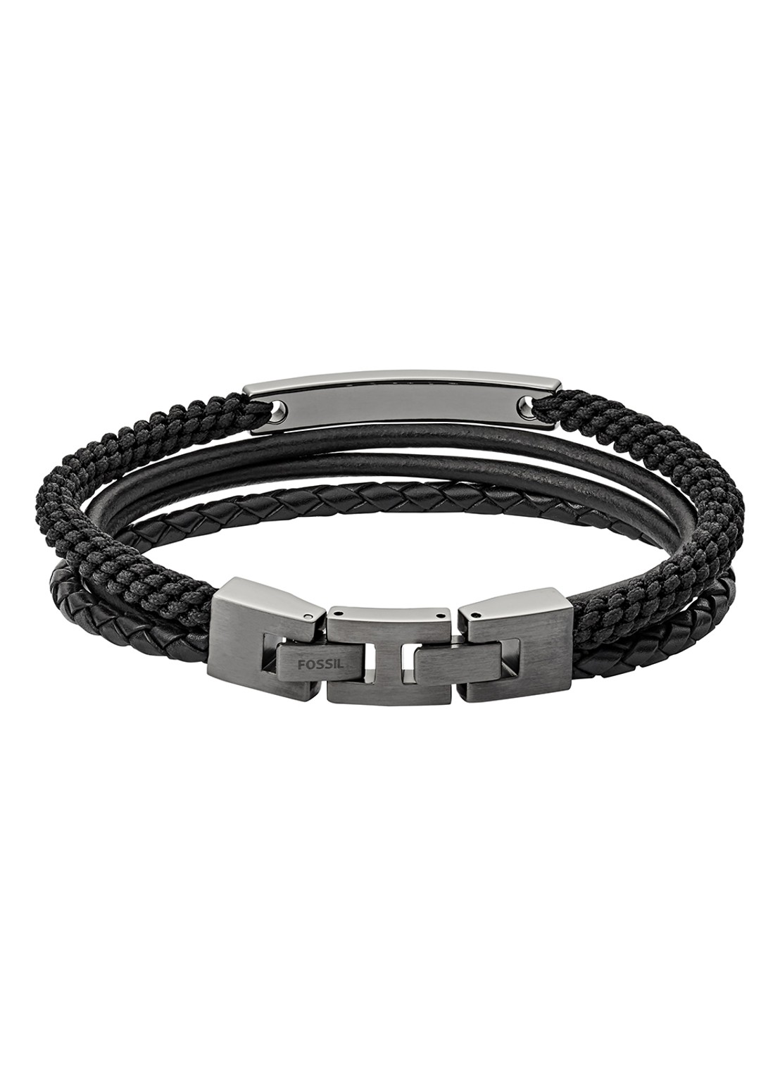 Fossil Armband van leer JF03185793 - detail 2 donkergrijs