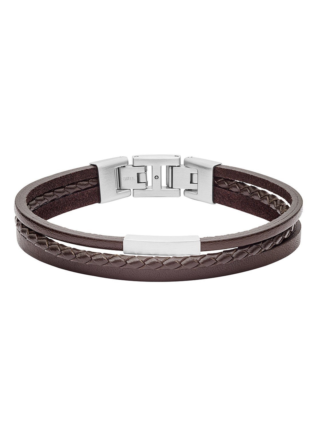 Fossil Armband van leer JF03323040 - voorkant bruin
