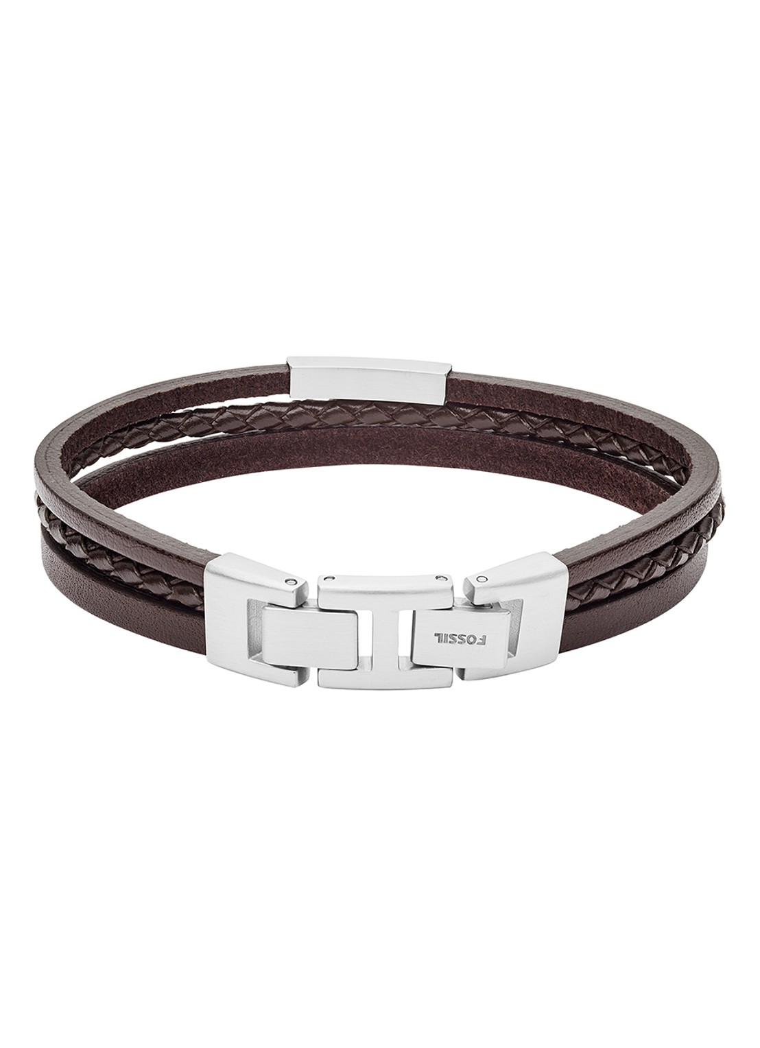 Fossil Armband van leer JF03323040 - voorkant 2 bruin