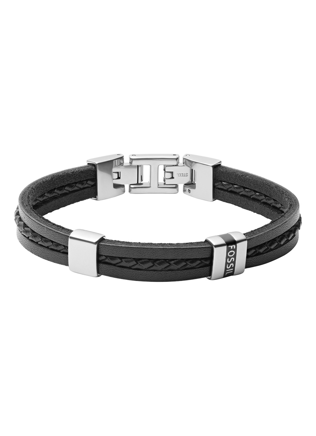 Fossil Armband van leer JF03686040 - voorkant zwart