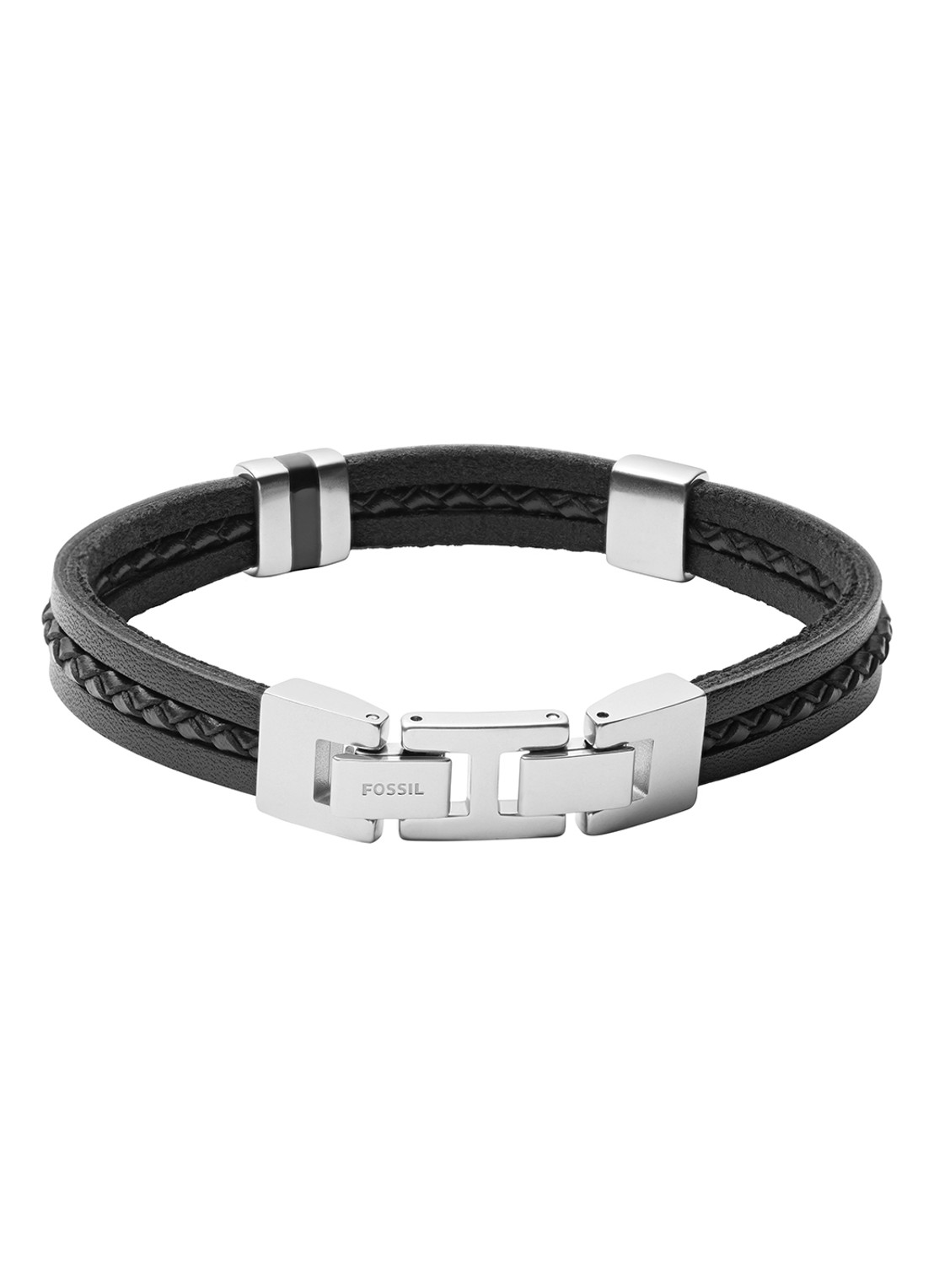 Fossil Armband van leer JF03686040 - voorkant 2 zwart