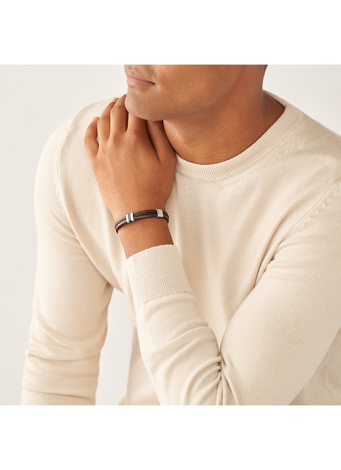 Fossil Armband van leer JF04133040 - detail 5 bruin