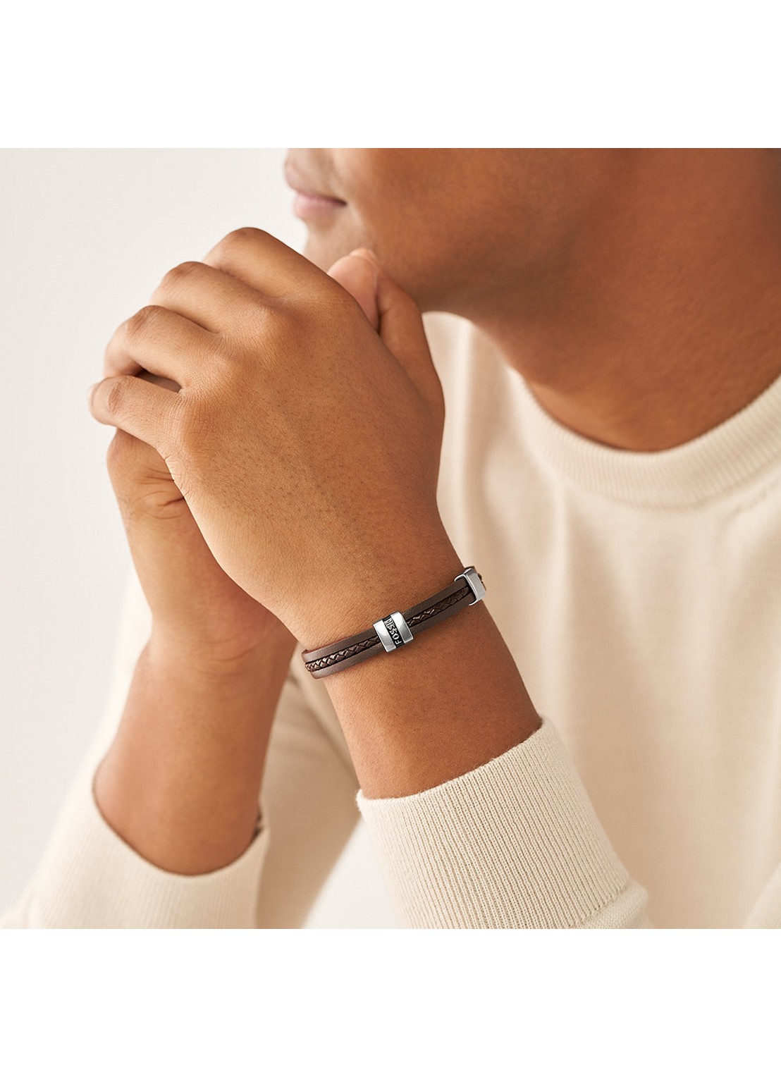 Fossil Armband van leer JF04133040 - detail 6 bruin