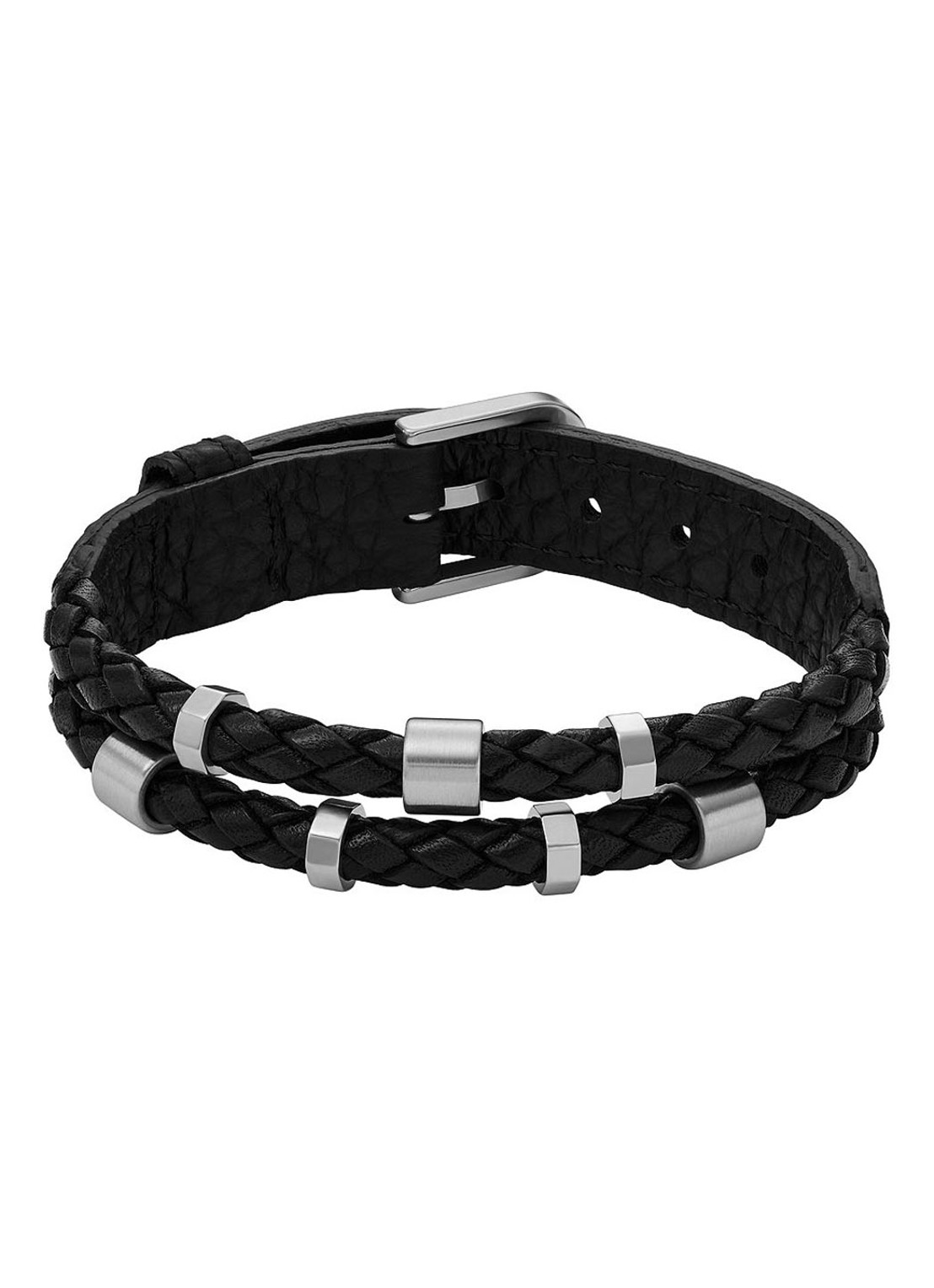 Fossil Armband van leer JF04473040 - voorkant 5 zwart