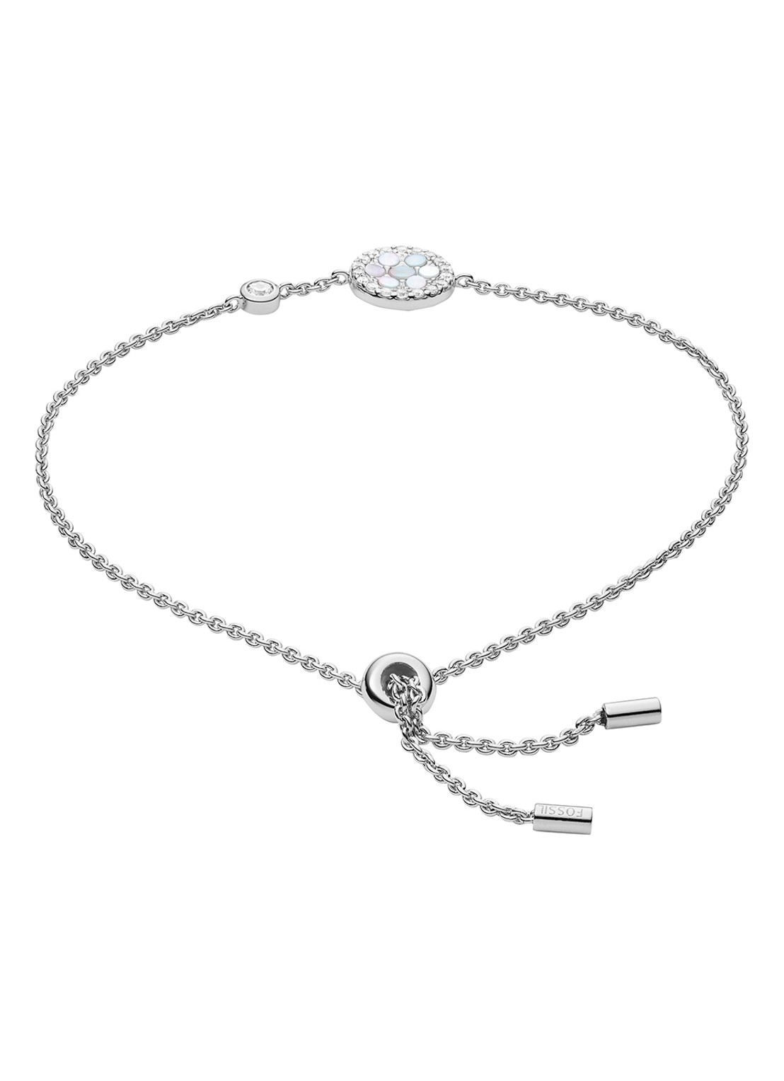 Fossil Armband van zilver met parelmoer JFS00519040 - detail zilver