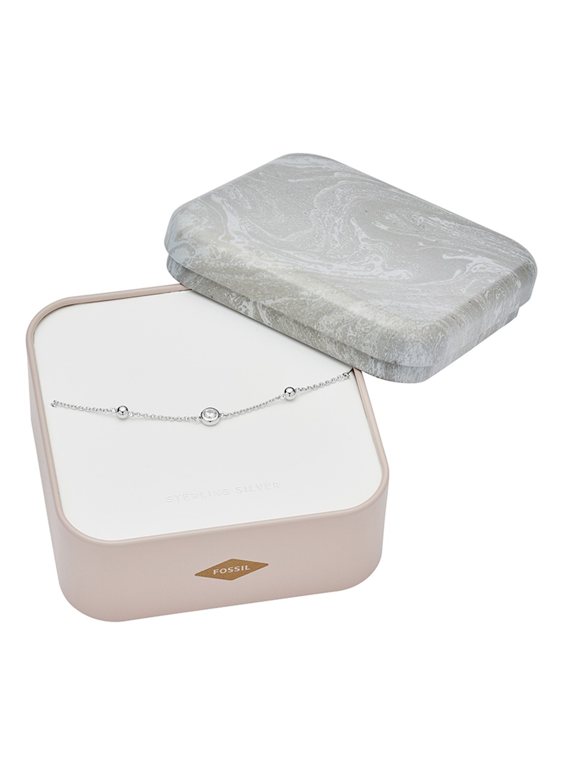 Fossil Armband van zilver met zirkonia JFS00452040 - detail zilver