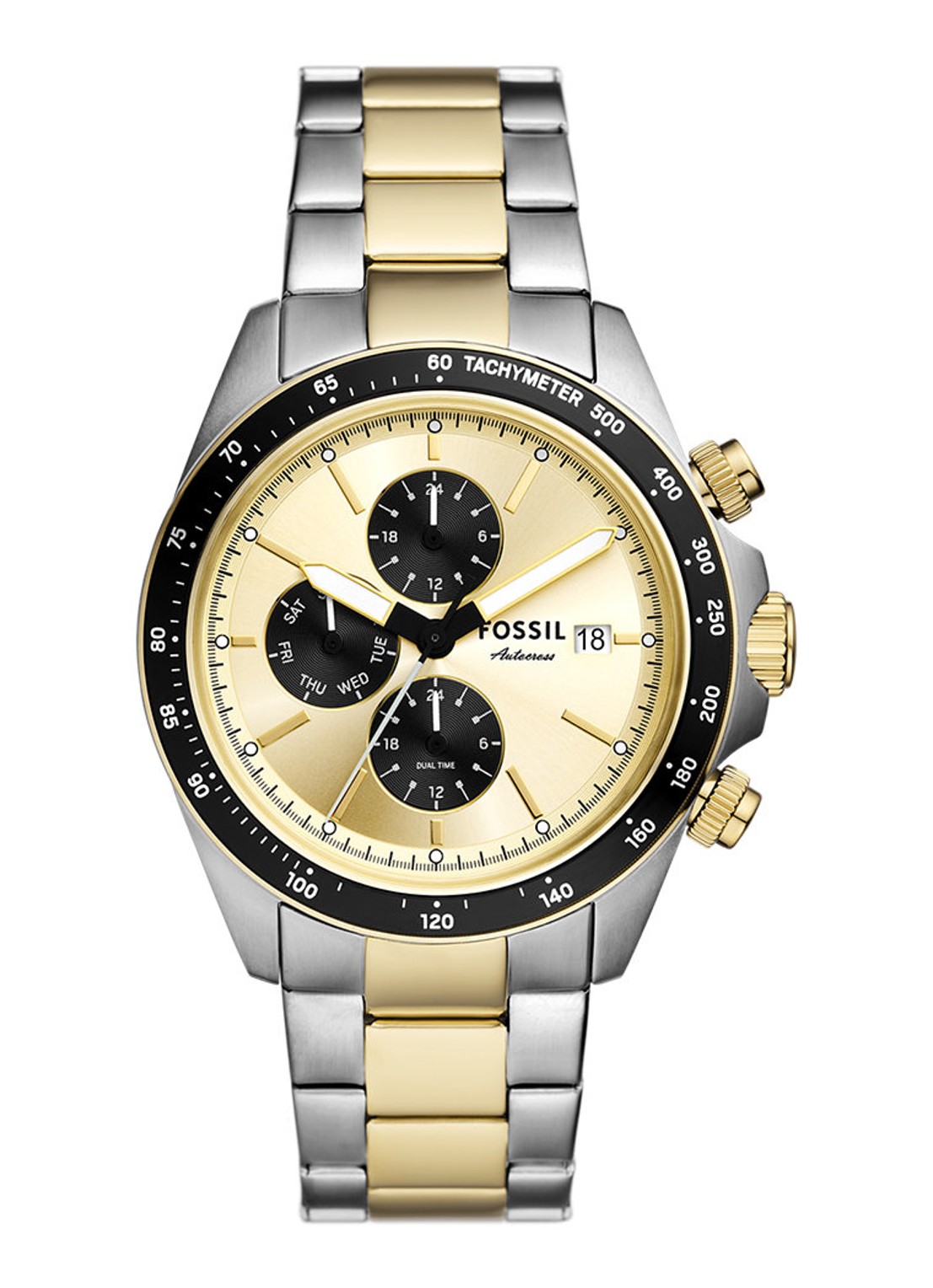 Fossil Autocross horloge FS6126 - voorkant zilver