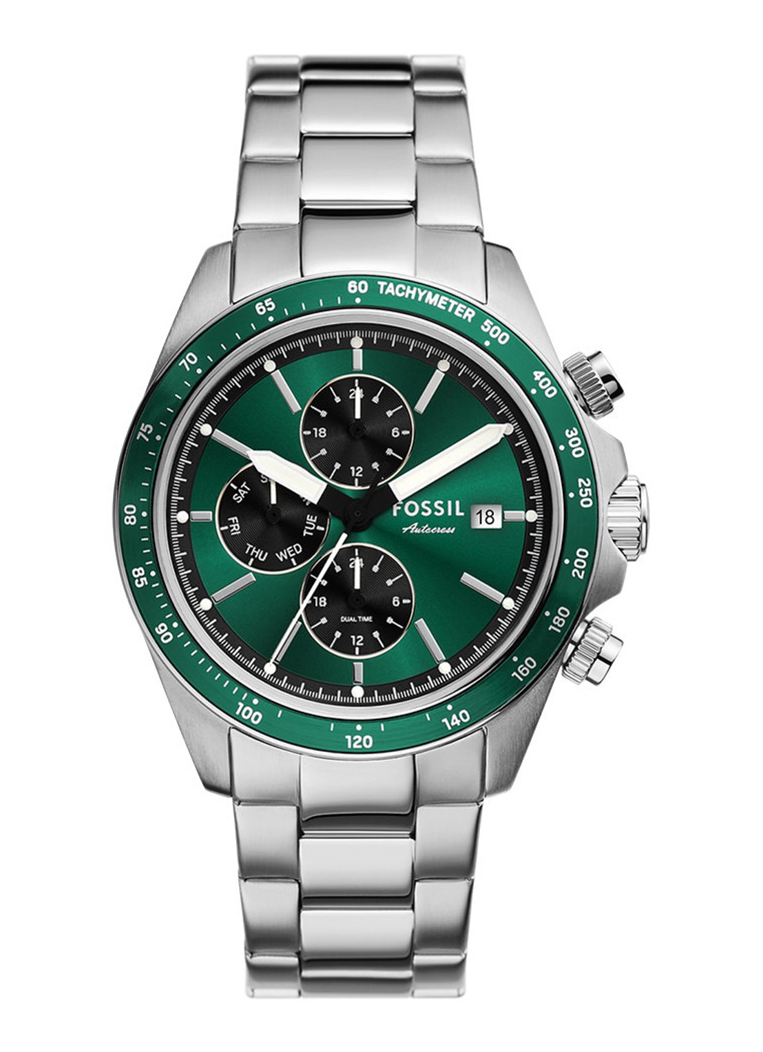 Fossil Autocross horloge FS6127 - voorkant zilver