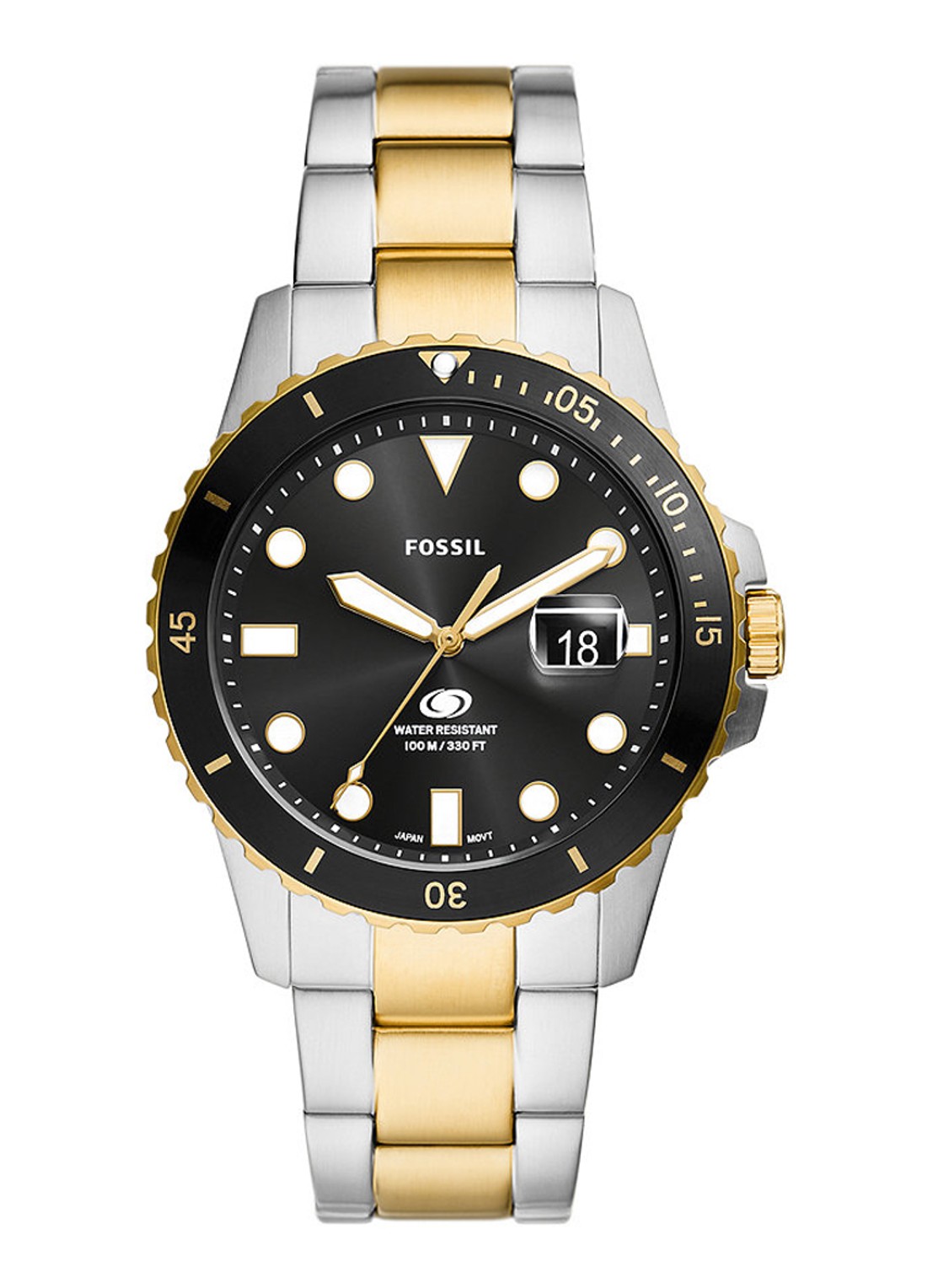 Fossil Blue Dive horloge FS6031 - voorkant zilver