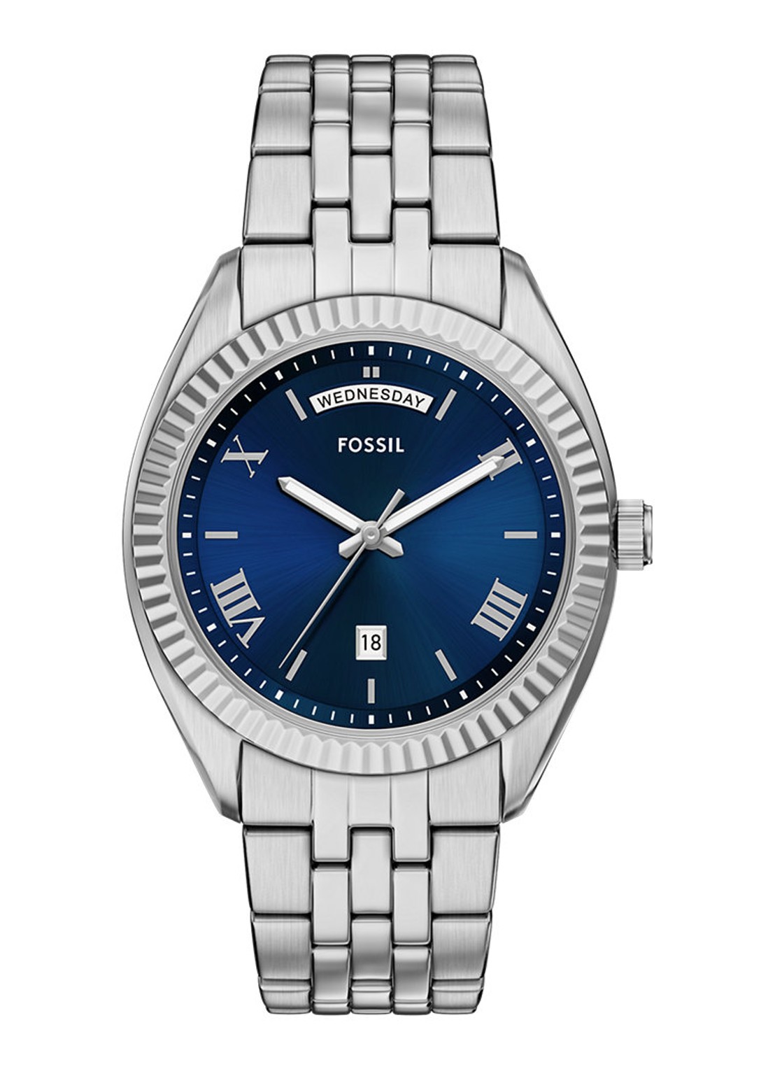 Fossil Campbell horloge FS6140 - voorkant zilver