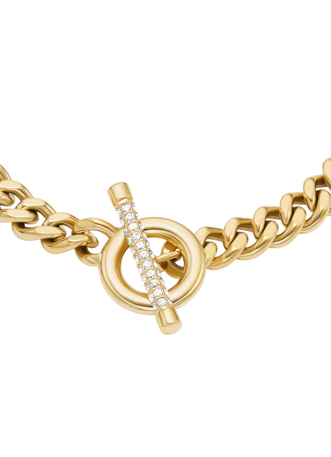 Fossil Carlie T-Bar armband JF04957710 - detail goud