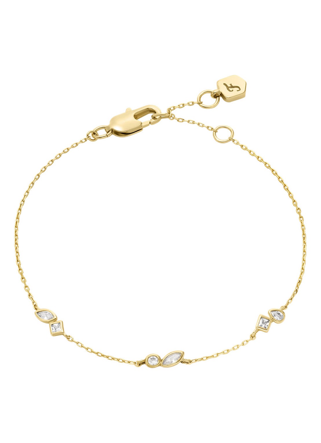 Fossil Ellis armband met zirkonia JA7288710 - voorkant 3 goud