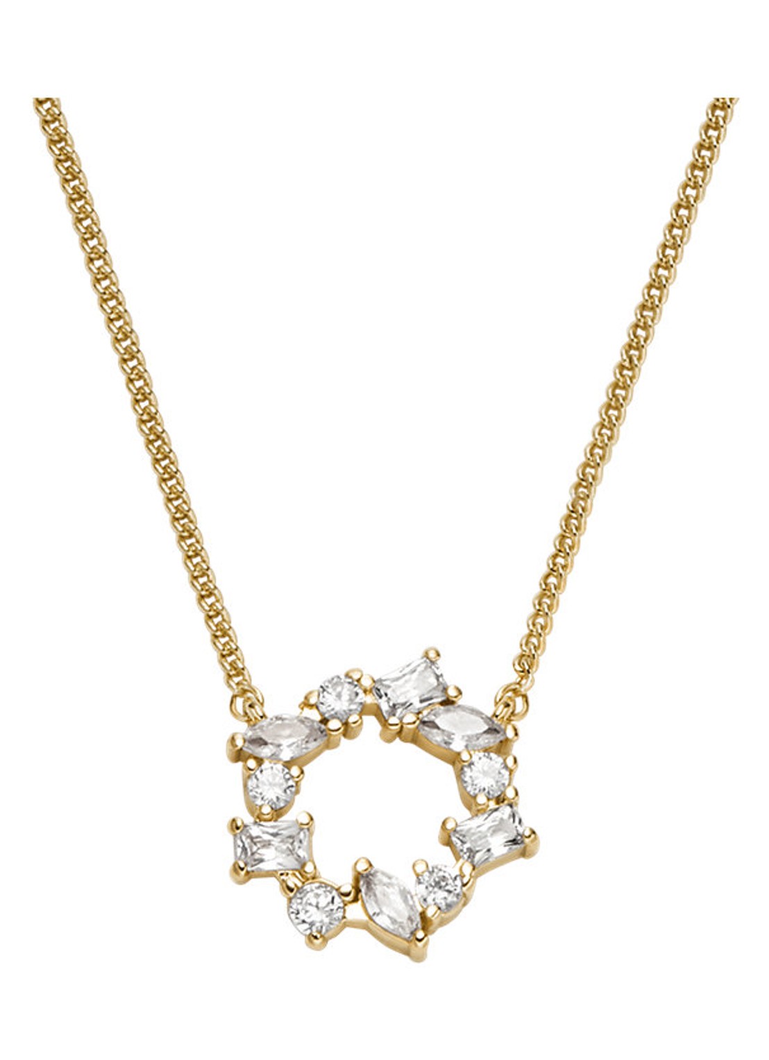 Fossil Ellis ketting JA7295710 - voorkant goud
