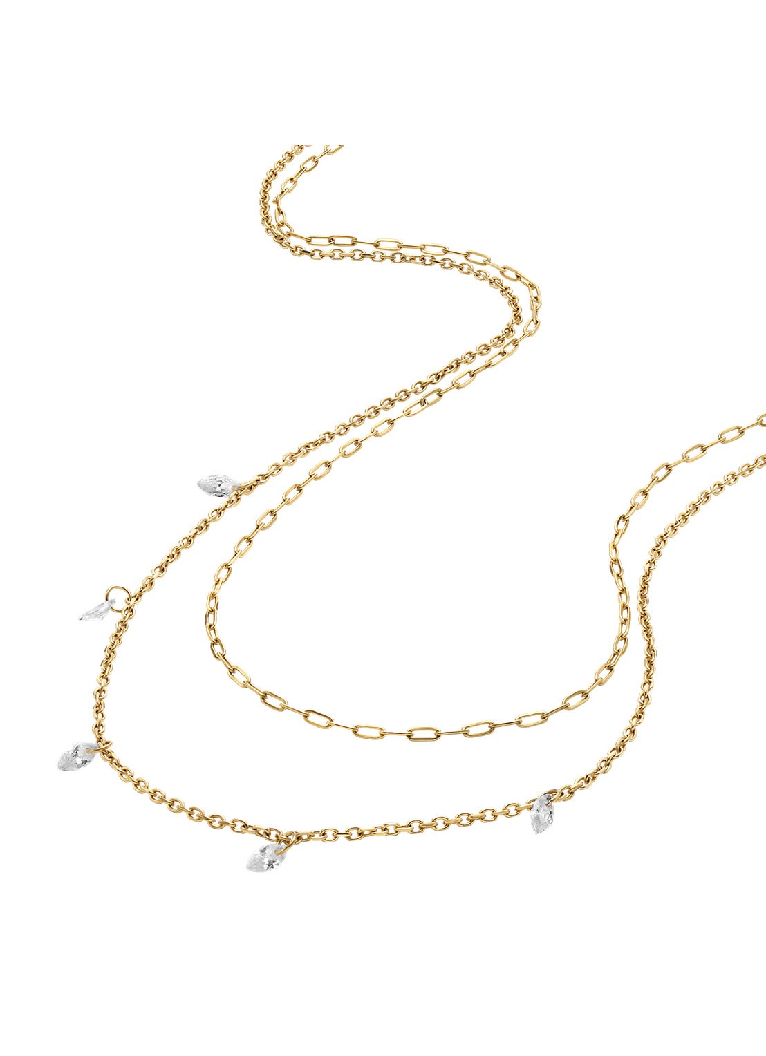 Fossil Ellis ketting  JF04894710 - detail goud