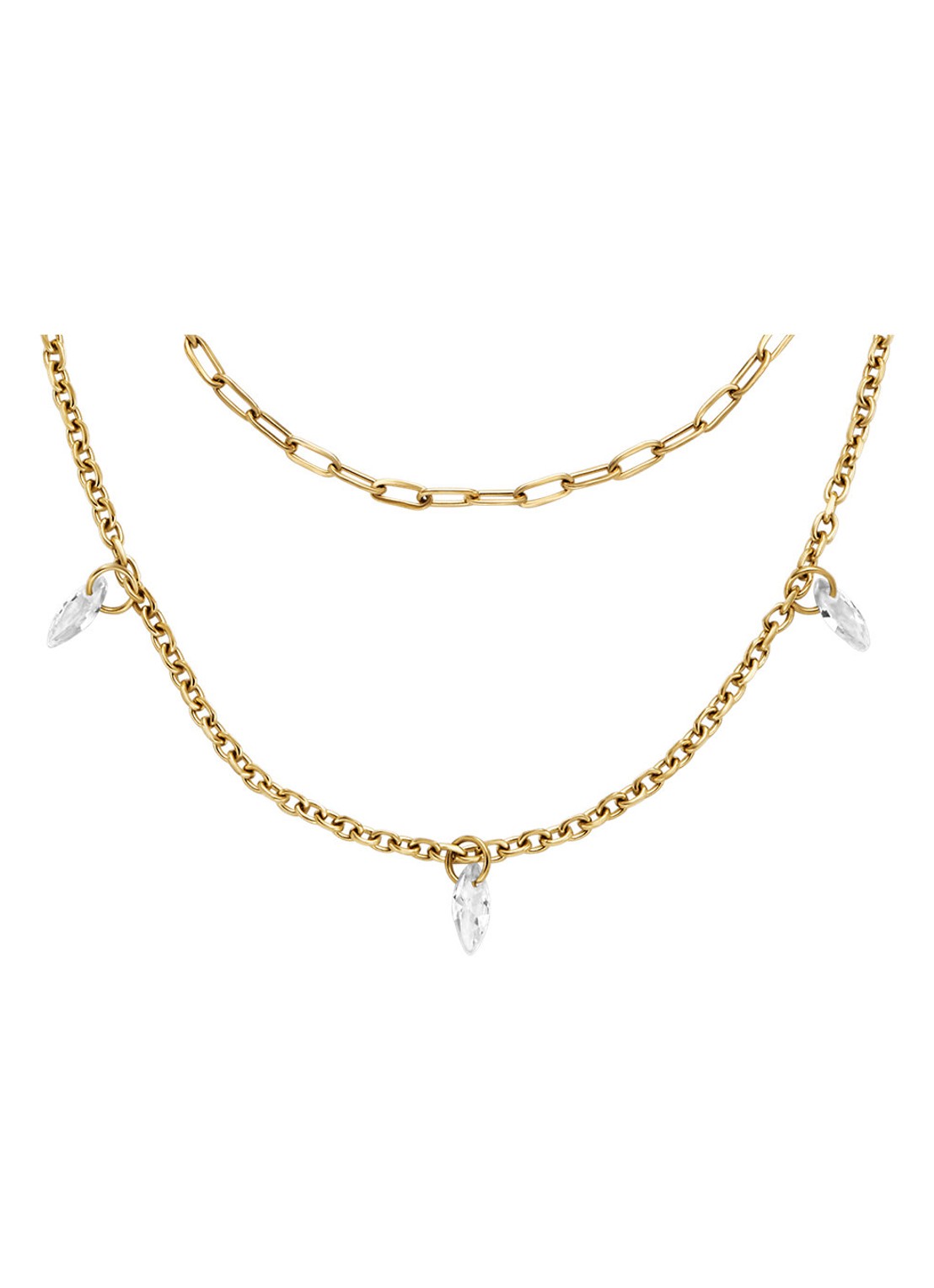 Fossil Ellis ketting  JF04894710 - voorkant 5 goud