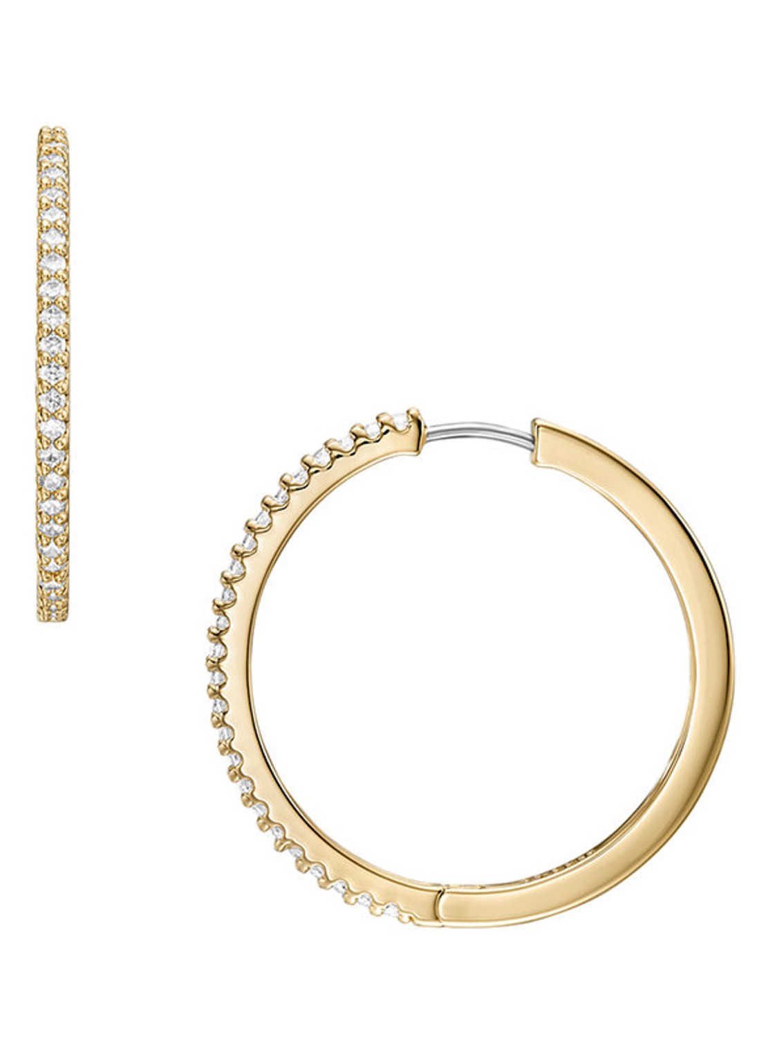 Fossil Ellis oorringen met zirkonia JA7261710 - voorkant goud