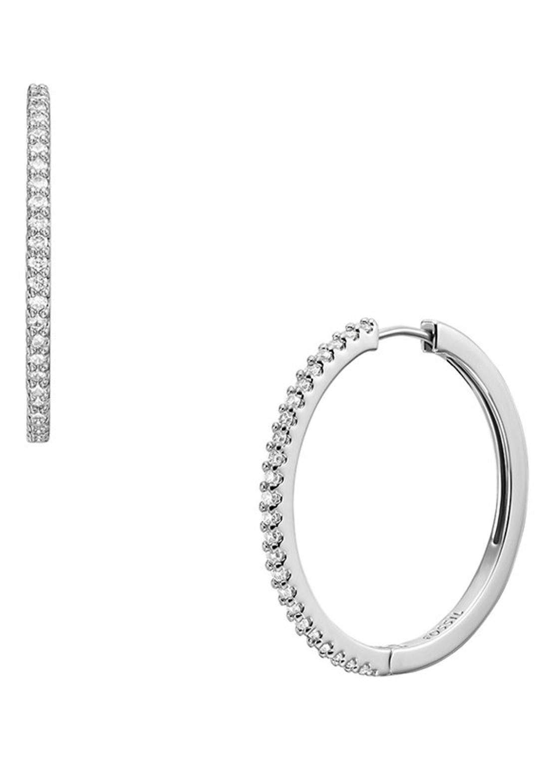 Fossil Ellis oorringen met zirkonia JA7274040 - detail 3 zilver