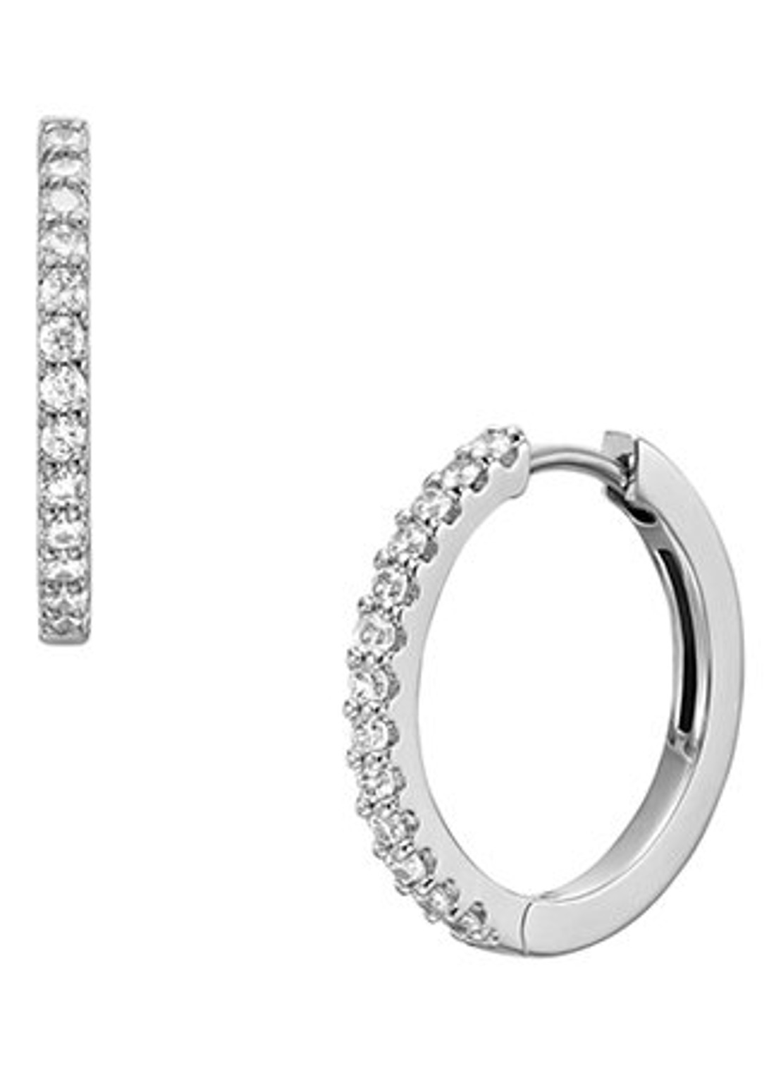 Fossil Ellis oorringen met zirkonia JF04802040 - detail 3 zilver