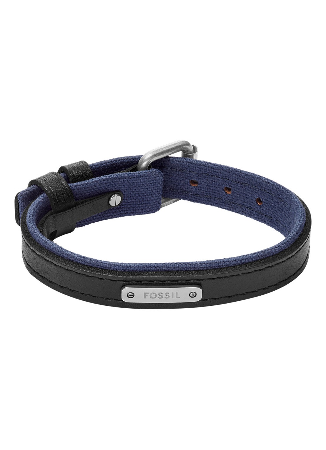 Fossil Everett armband JA7316998 - voorkant zwart/blauw