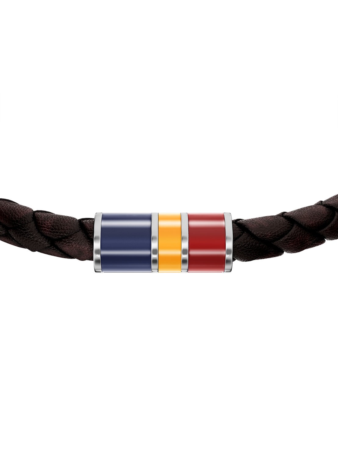 Fossil Everett  armband van geweven leer JF05023040 - detail bruin