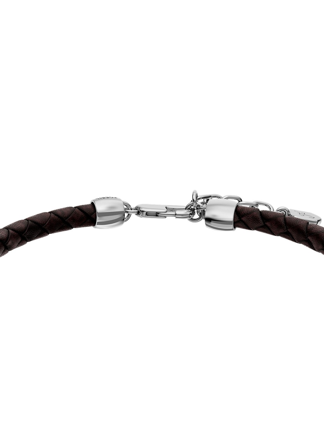 Fossil Everett  armband van geweven leer JF05023040 - detail 2 bruin