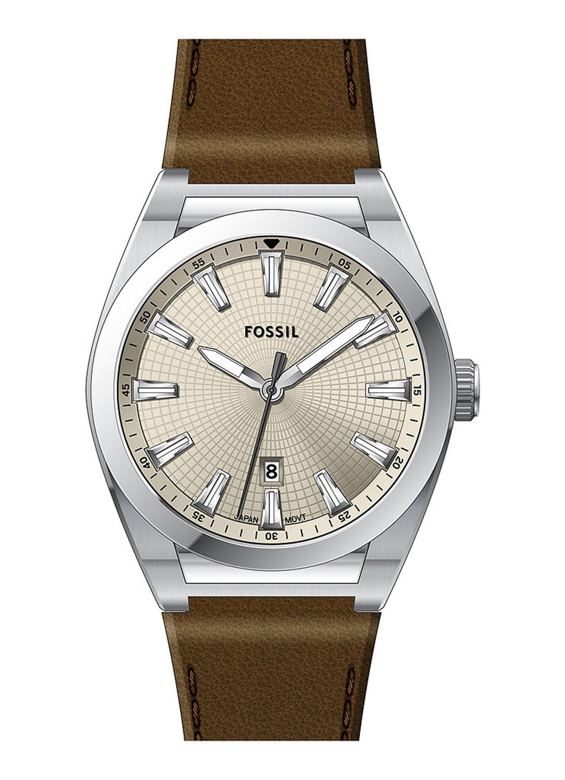 Fossil Everett horloge FS6071 - voorkant zilver