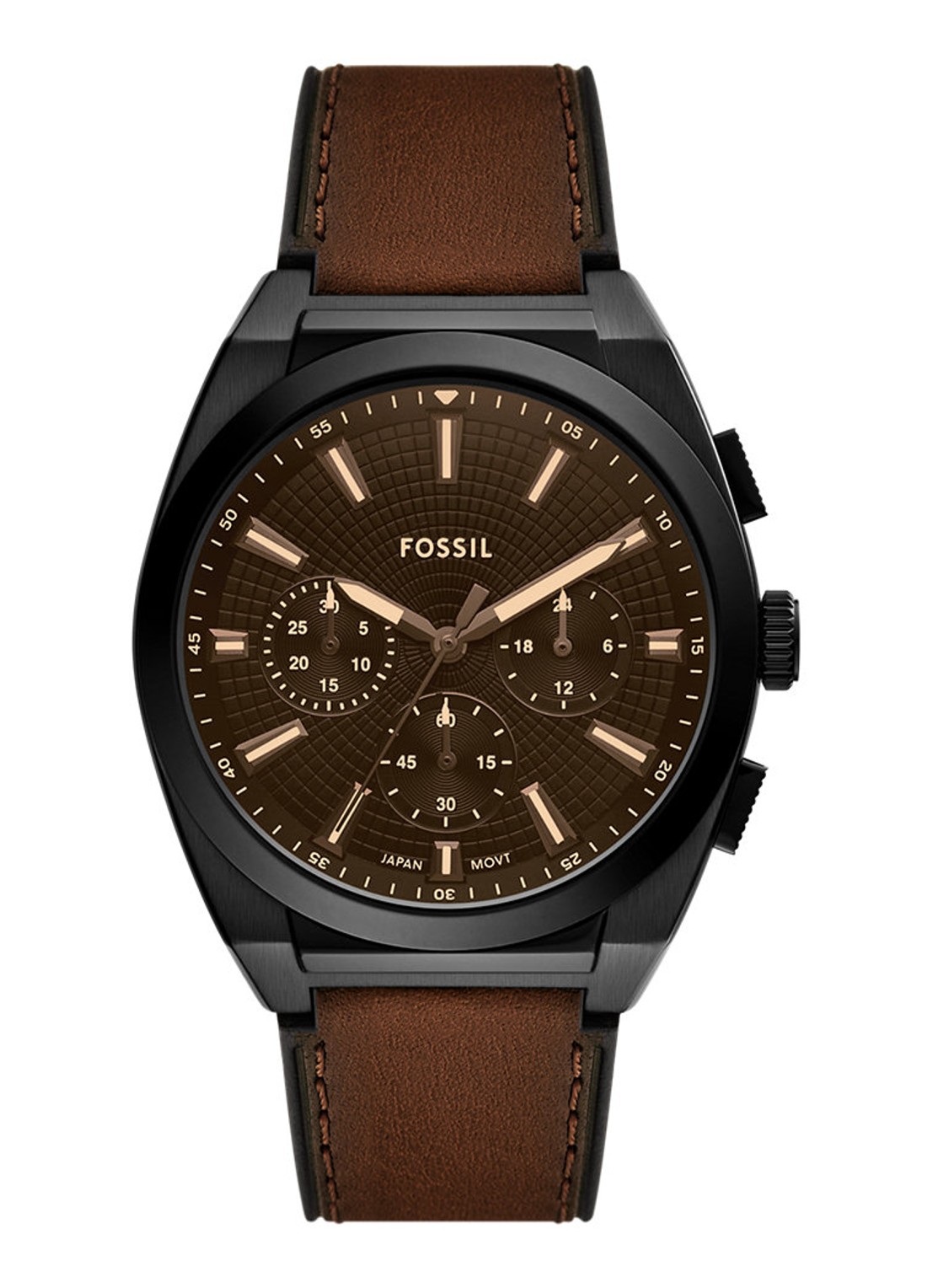 Fossil Everett horloge FS6108 - voorkant 5 antraciet