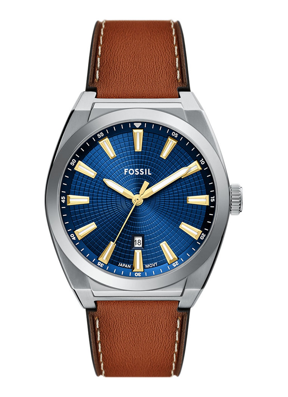 Fossil Everett horloge FS6115 - voorkant zilver