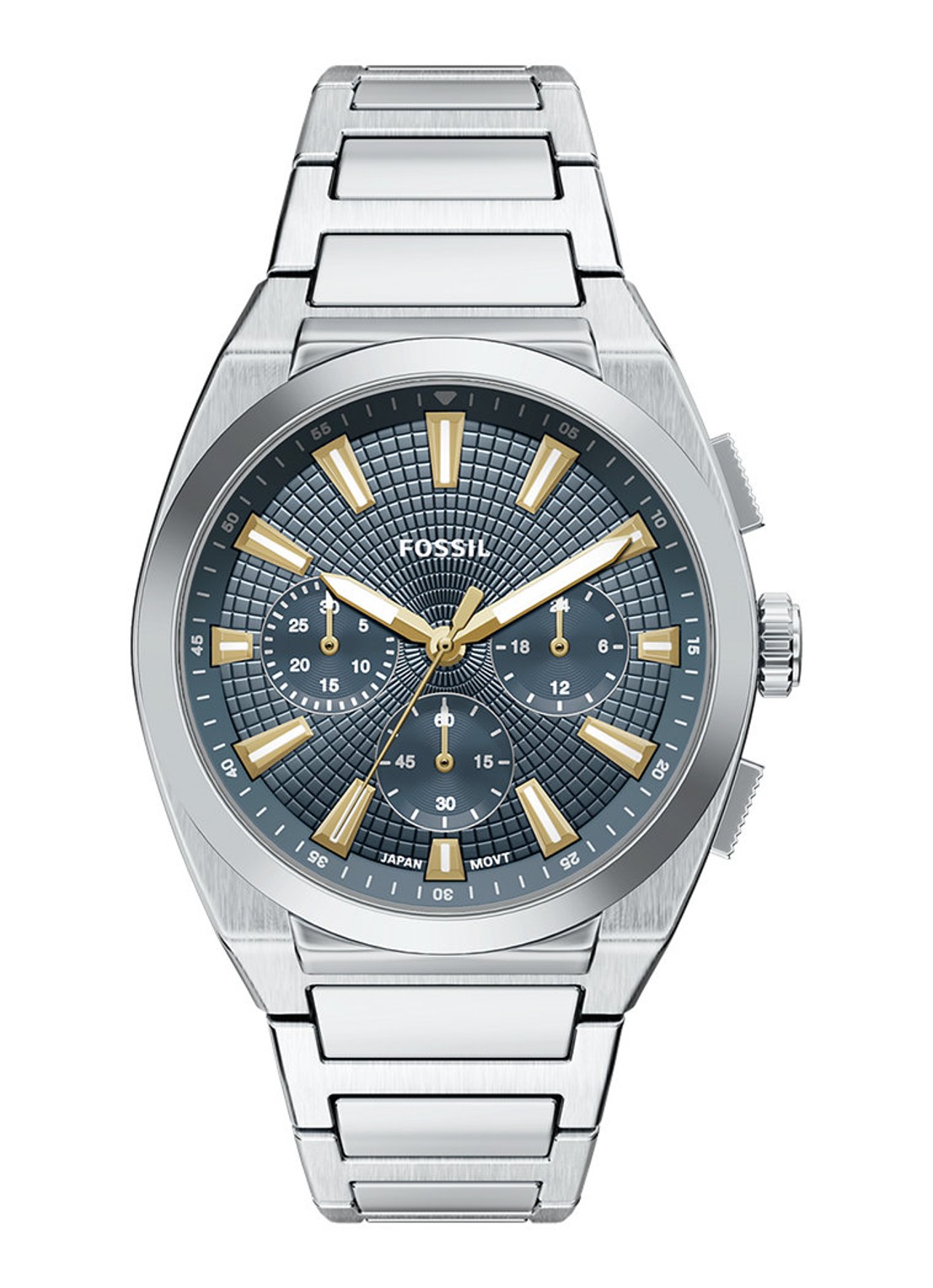 Fossil Everett horloge FS6154 - voorkant zilver