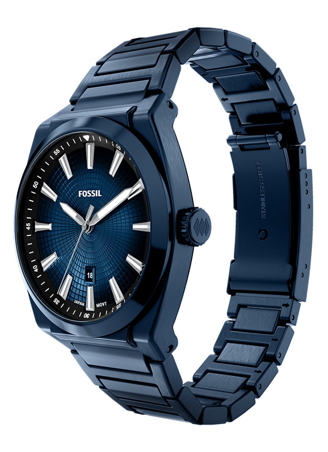 Fossil Everett horloge FS6169 - detail 4 blauw