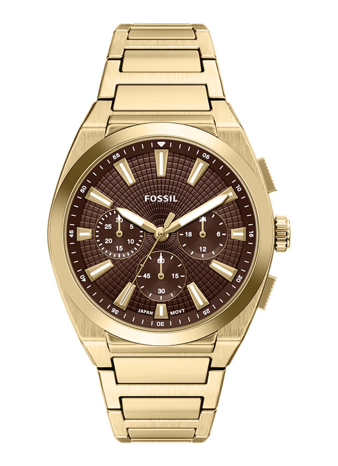 Fossil Everett horloge FS6184 - voorkant 6 goud