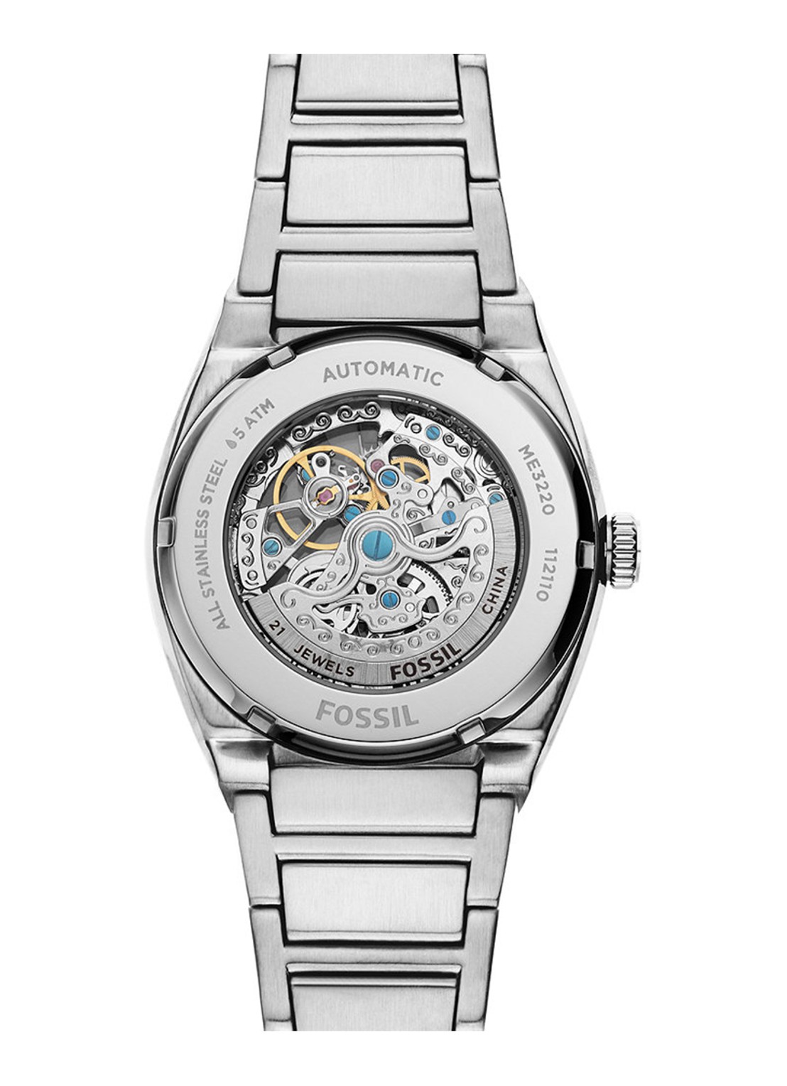Fossil Everett horloge ME3220 - detail 4 zilver