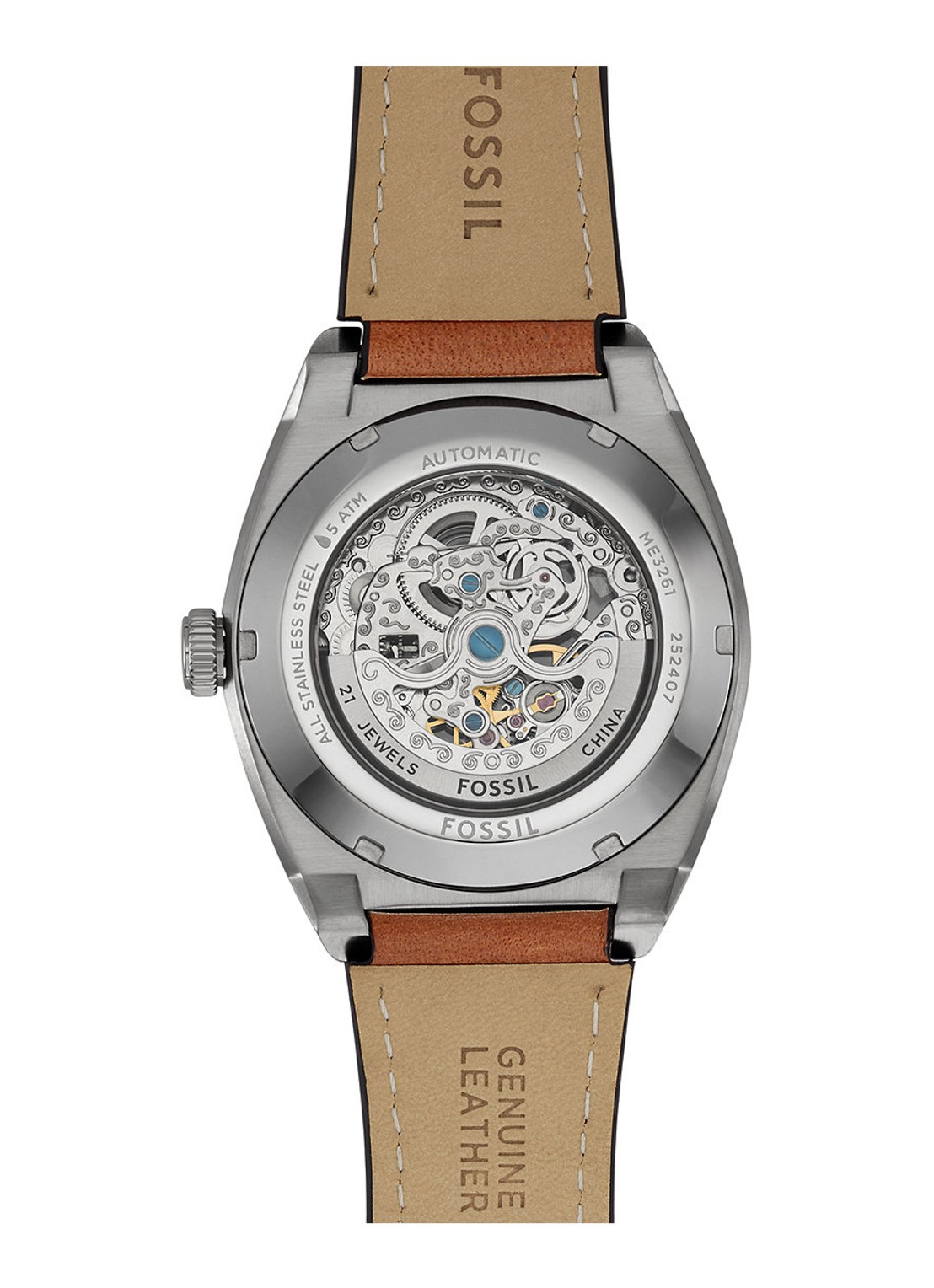 Fossil Everett horloge ME3261 - detail 4 zilver