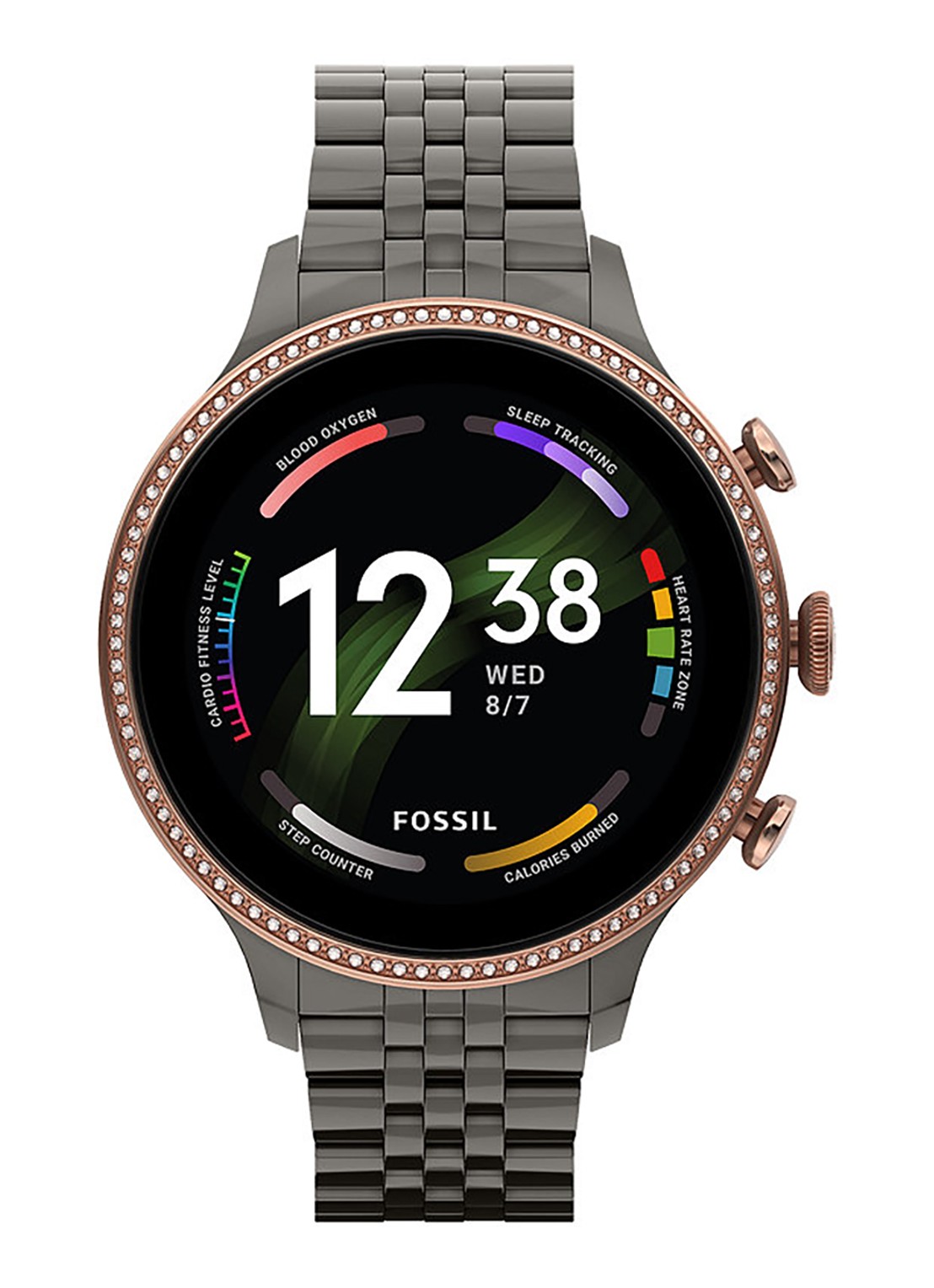 Fossil Gen 6 smartwatch FTW6078 - voorkant roségoud