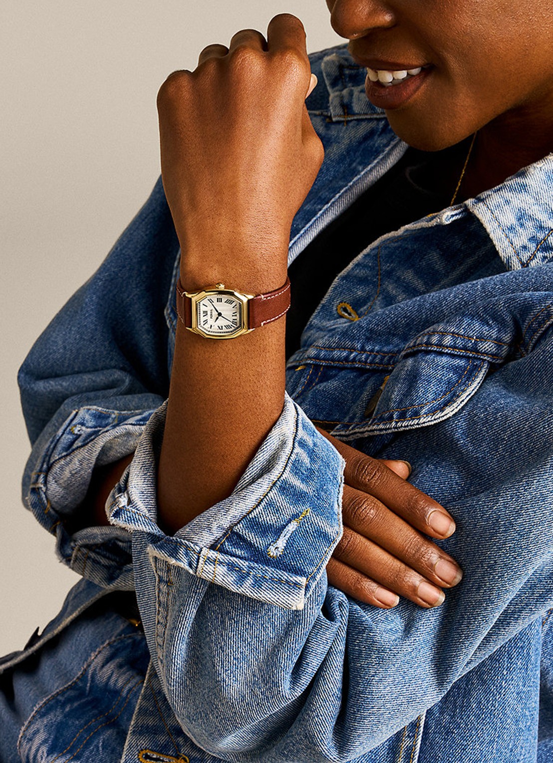 Fossil Harlow horloge ES5364 - detail 4 goud