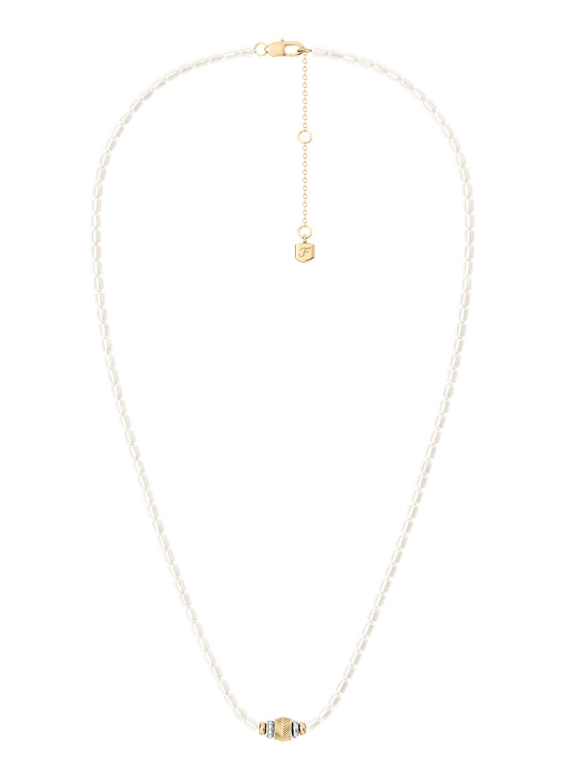 Fossil Harlow ketting JF04992998 - voorkant parelmoer